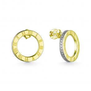 Серьги из лимонного золота ЮЗ Корона с фианитом К1-с4135л фото