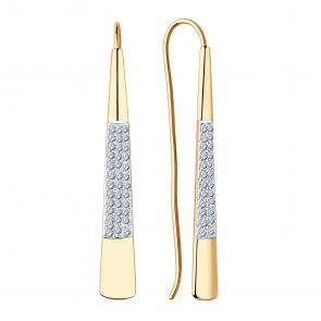 Золотые серьги ЮЗ Корона с фианитом К1-с4198 фото