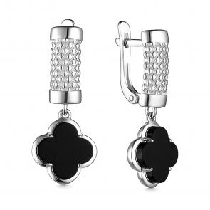 Серьги из белого золота ЮЗ Корона с ониксом К1-с4480V79б фото