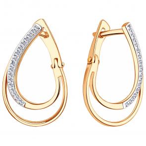 Золотые серьги ЮЗ Корона с фианитом К1-с4637 фото