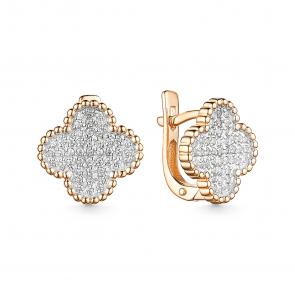 Золотые серьги ЮЗ Корона с фианитом К1-с4665 фото