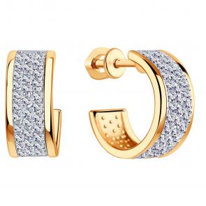 Золотые серьги ЮЗ Корона с фианитом К1-с5001 фото