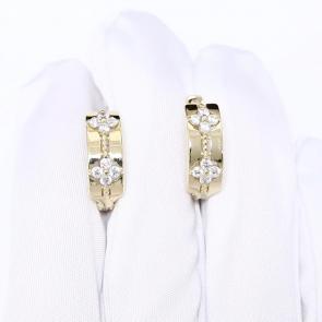 Серьги из лимонного золота ЮЗ Корона с фианитом К1-с5548л фото