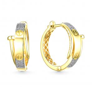 Серьги из лимонного золота ЮЗ Корона с фианитом К1-с5688л фото