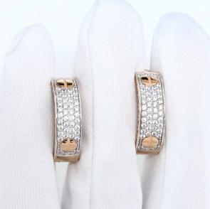 Золотые серьги ЮЗ Корона с фианитом К1-с5698 фото