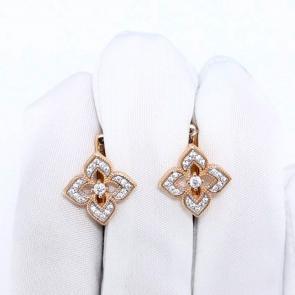 Золотые серьги ЮЗ Корона с фианитом К1-с5713 фото