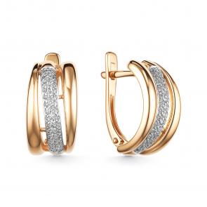 Золотые серьги ЮЗ Корона с фианитом К1-с5719 фото