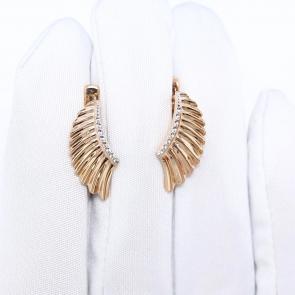 Золотые серьги ЮЗ Корона с фианитом К1-с5724 фото