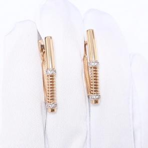 Золотые серьги ЮЗ Корона с фианитом К1-с5729 фото