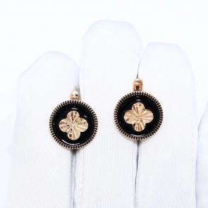 Золотые серьги ЮЗ Корона с эмалью К1-с6266 фото