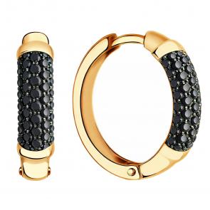 Золотые серьги ЮЗ Корона с фианитом К1-сч4915 фото