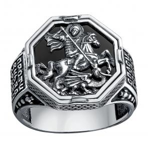 Кольцо из черненого серебра Георгий Победоносец Высоковы 585 КП-3-Ч фото