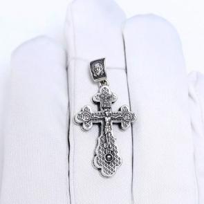 Подвеска-крест Живо-творящему Кресту Господню из черненого серебра  Высоковы 585 КР3Д-25-Ч фото