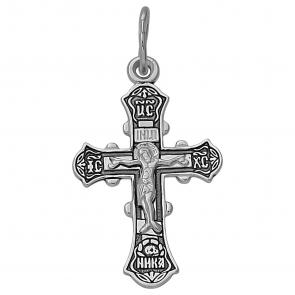 Подвеска-крест Да воскреснет Бог и расточатся врази Его из серебра Высоковы 585 КРЛ-47-Ч фото