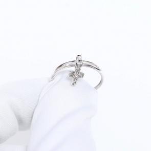 Серебряное кольцо-крест ЮЗ Корона с фианитом КС-К5660 фото