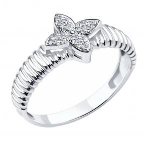 Серебряное кольцо ЮЗ Корона с фианитом КС-К5764 фото