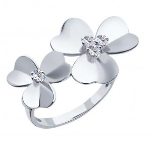 Серебряное кольцо ЮЗ Корона с фианитом КС-К5952 фото