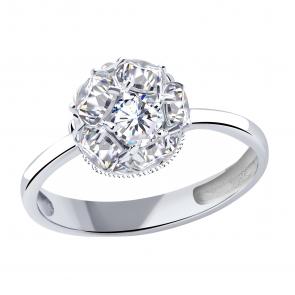 Серебряное кольцо ЮЗ Корона с фианитом КС-К5978 фото