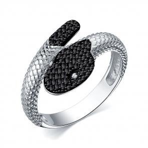 Серебряное кольцо Сивол года Змея ЮЗ Корона с фианитом КС-Кч4732 фото