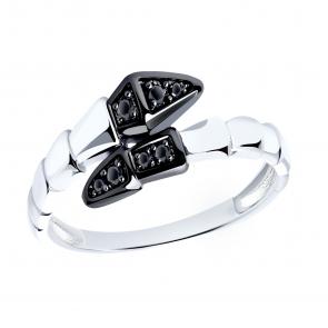 Серебряное кольцо Символ года Змея ЮЗ Корона с фианитом КС-Кч4748 фото