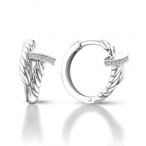 Серебряные серьги ЮЗ Корона с фианитом КС-С4977 фото