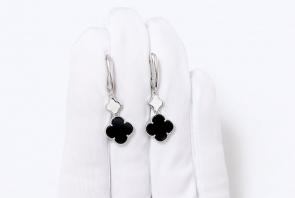 Серебряные серьги ЮЗ Корона с ониксом КС-С5071V79 фото