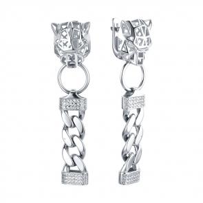 Серебряные серьги ЮЗ Корона с фианитом КС-С5353 фото