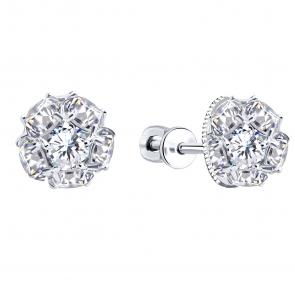 Серебряные серьги ЮЗ Корона с фианитом КС-С5978 фото