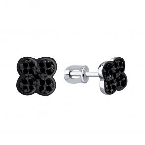 Серебряные серьги ЮЗ Корона с фианитом КС-Сч5066 фото