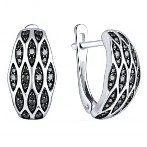 Серебряные серьги ЮЗ Корона с фианитом КС-Сч5901 фото