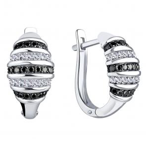 Серебряные серьги ЮЗ Корона с фианитом КС-Счб5909 фото