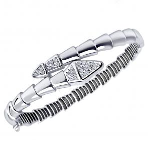 Серебряный браслет Символ года Змея ЮЗ Корона с фианитом КС-бр6017 фото