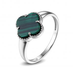 Серебряное кольцо ЮЗ Корона с малахитом КС-к4209V43 фото