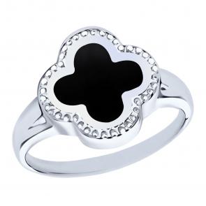 Серебряное кольцо ЮЗ Корона с ониксом КС-к4458V79 фото