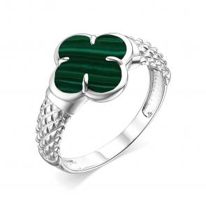 Серебряное кольцо ЮЗ Корона с малахитом КС-к4480V43 фото