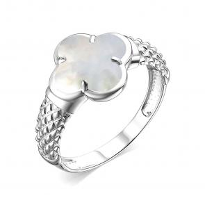 Серебряное кольцо ЮЗ Корона с перламутром КС-к4480V563 фото