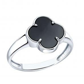 Серебряное кольцо ЮЗ Корона с ониксом КС-к4895V79 фото