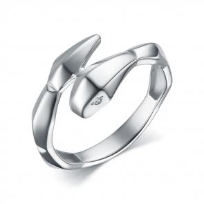 Серебряное кольцо Символ года Змея ЮЗ Корона с фианитом КС-к5392 фото