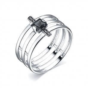 Серебряное кольцо ЮЗ Корона с фианитом КС-кч1343 фото