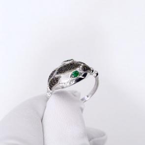 Серебряное кольцо Символ года Змея ЮЗ Корона с фианитом КС-кч5852 фото