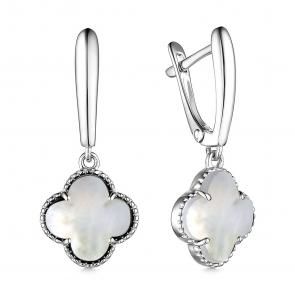 Серебряные серьги ЮЗ Корона с перламутром КС-с4209V563 фото