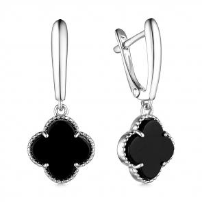 Серебряные серьги ЮЗ Корона с ониксом КС-с4209V79 фото