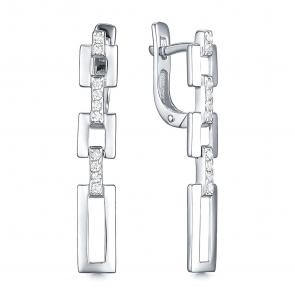 Серебряные серьги ЮЗ Корона с фианитом КС-с4876 фото