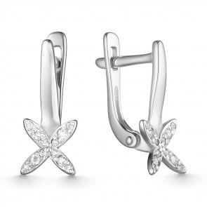 Серебряные серьги ЮЗ Корона с фианитом КС-с5294 фото