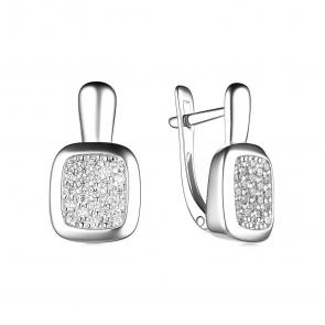 Серебряные серьги ЮЗ Корона с фианитом КС-с5403 фото