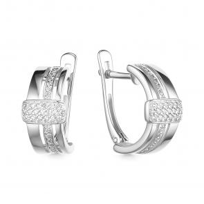 Серебряные серьги ЮЗ Корона с фианитом КС-с5491 фото