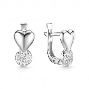 Серебряные серьги ЮЗ Корона с фианитом КС-С5515 фото