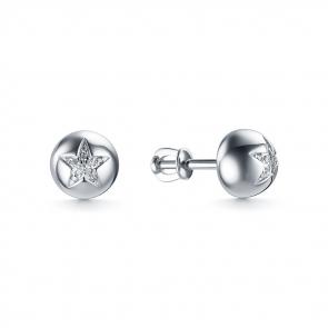 Серебряные серьги ЮЗ Корона с фианитом КС-с5520 фото