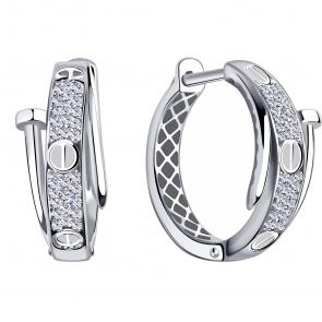 Серебряные серьги ЮЗ Корона с фианитом КС-с5702 фото