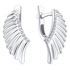 Серебряные серьги ЮЗ Корона с фианитом КС-с5724 фото